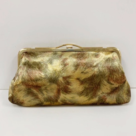 Classic Golden Women Polyester Clutch Bag - Picture 2 of 4